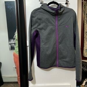 Puma size, large purple and gray warm cell activewear zip up